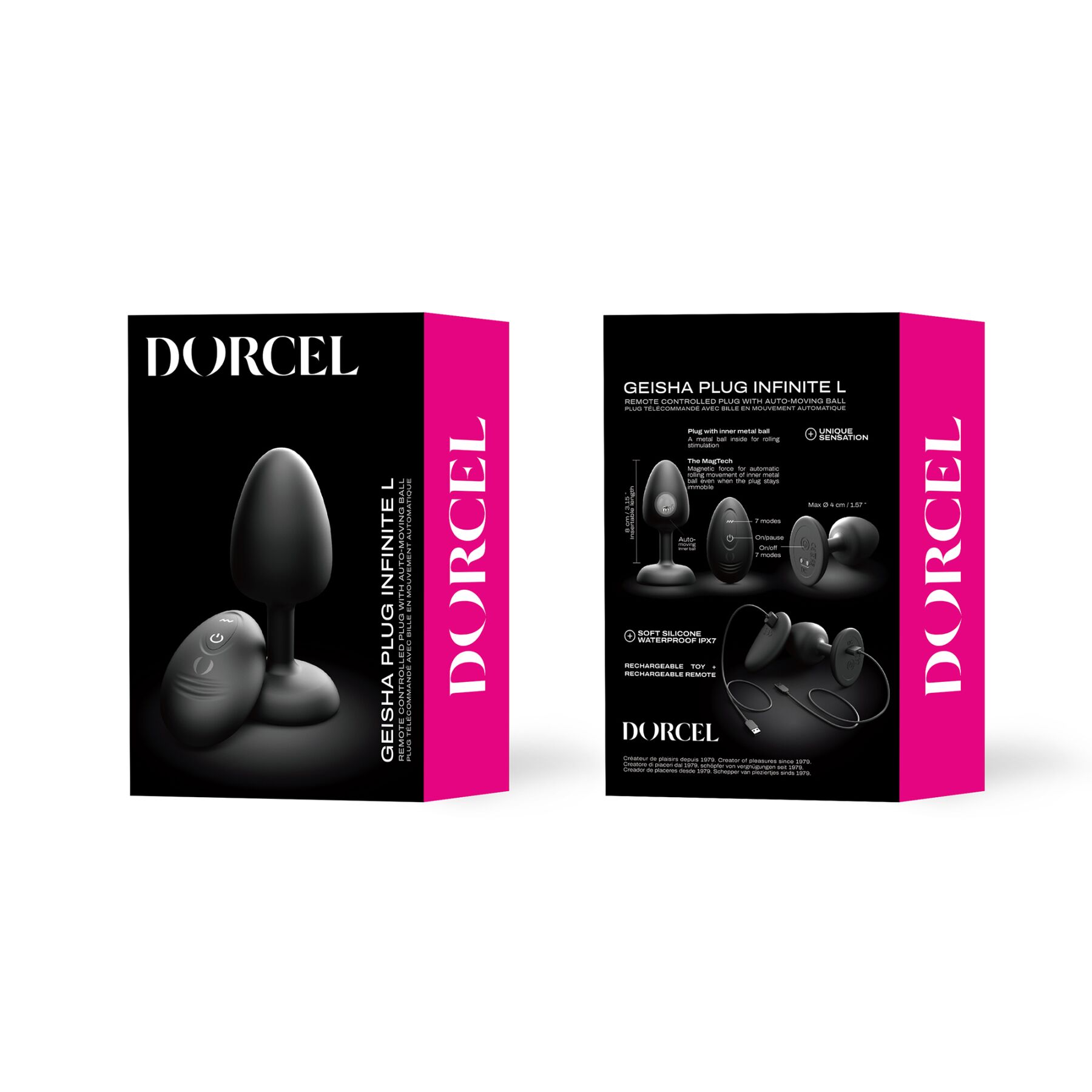 Korek analny Dorcel Geisha Plug Infinite L, 9.3 cm (czarny)