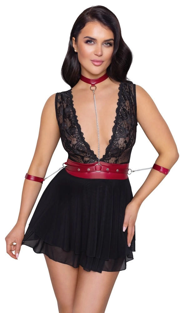 Сорочка Cottelli Bondage Babydoll, S (черный)
