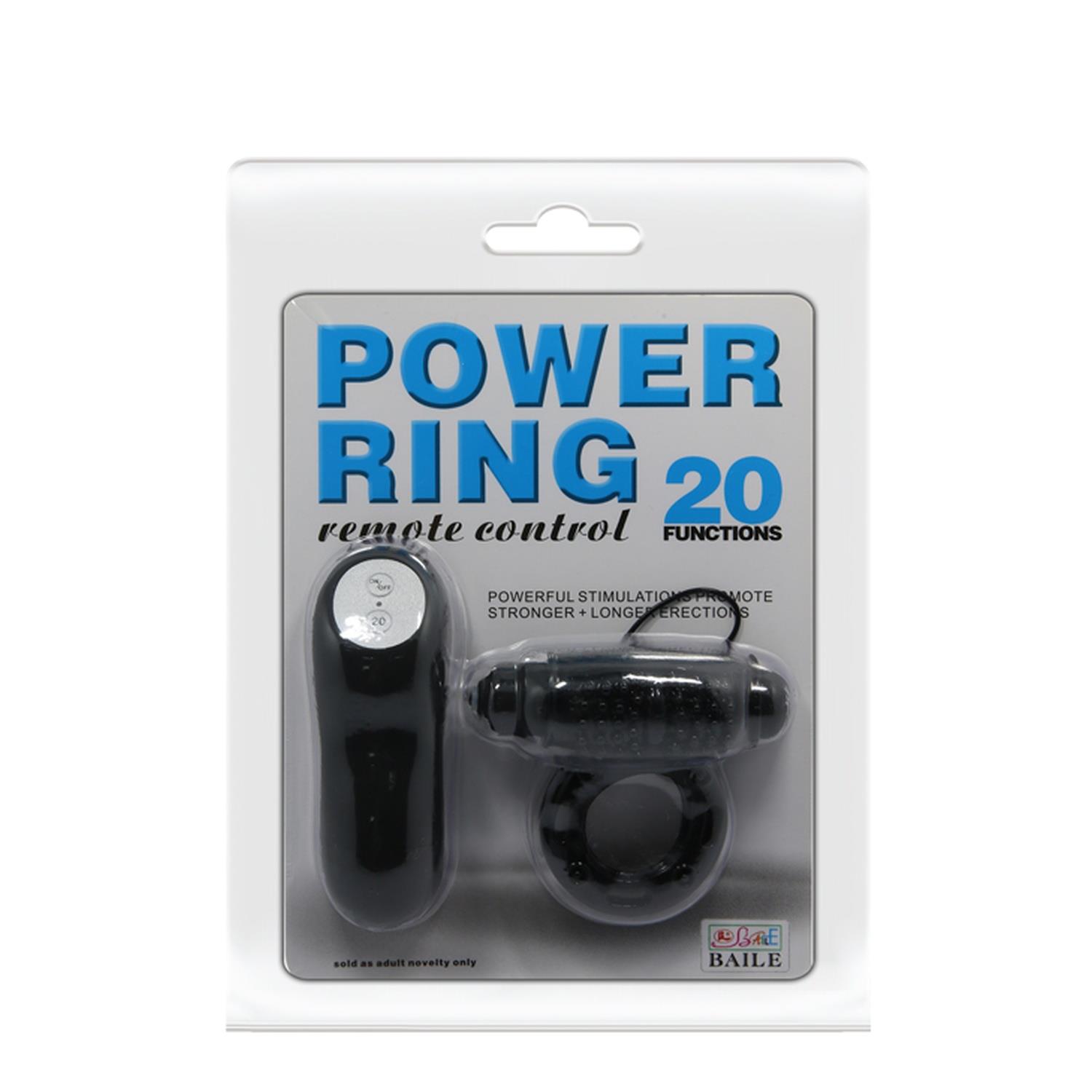Виброкольцо Baile Power Ring 20, 7.5 см (черный)