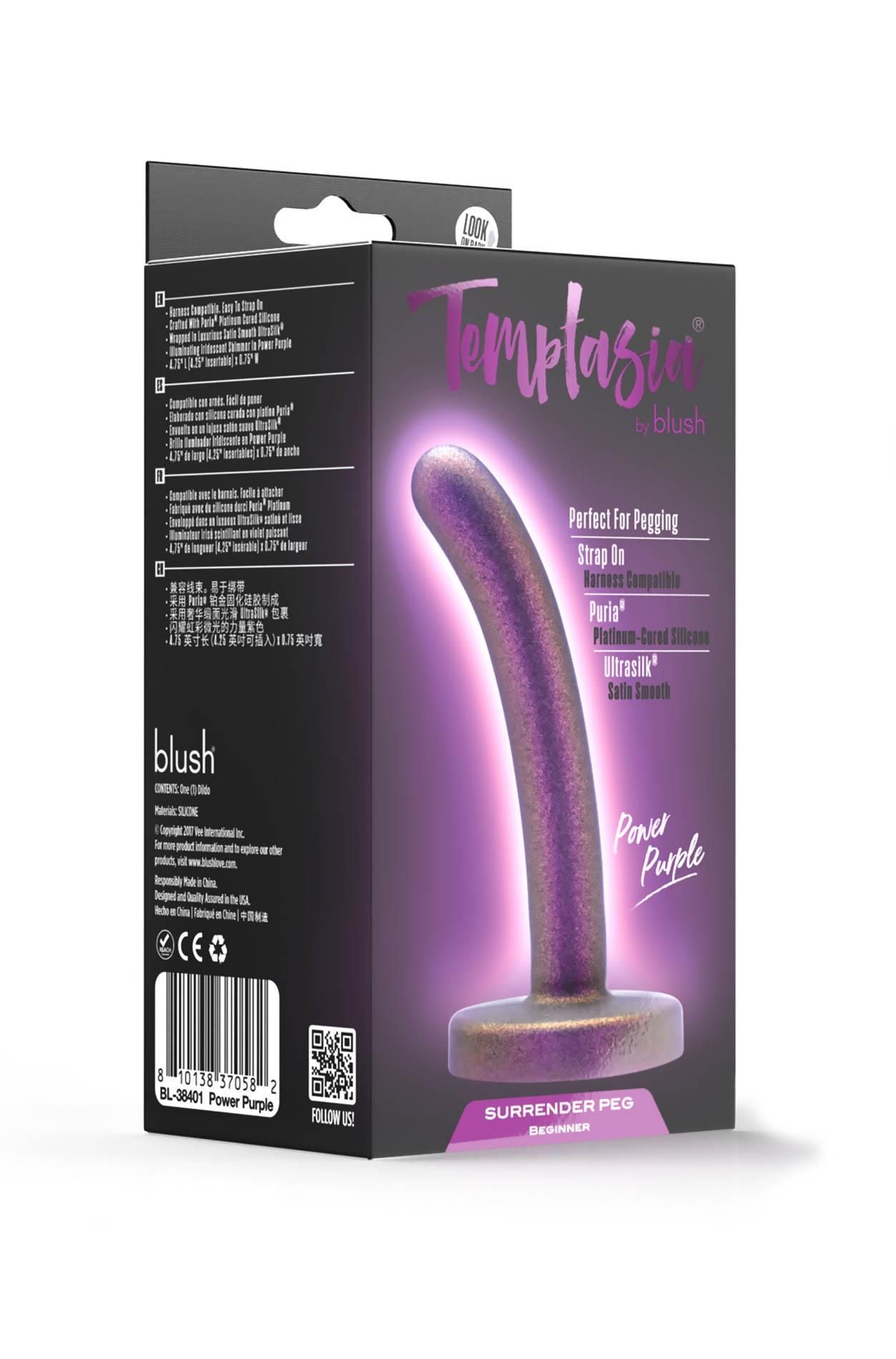 Фаллоимитатор Blush Temptasia Surrender Peg, 12 см (фиолетовый)