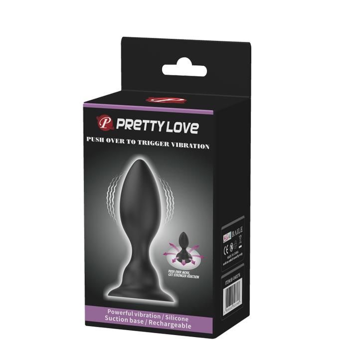 Анальна пробка Pretty Love Push Over To Trigger, 10,8 см (чорний)