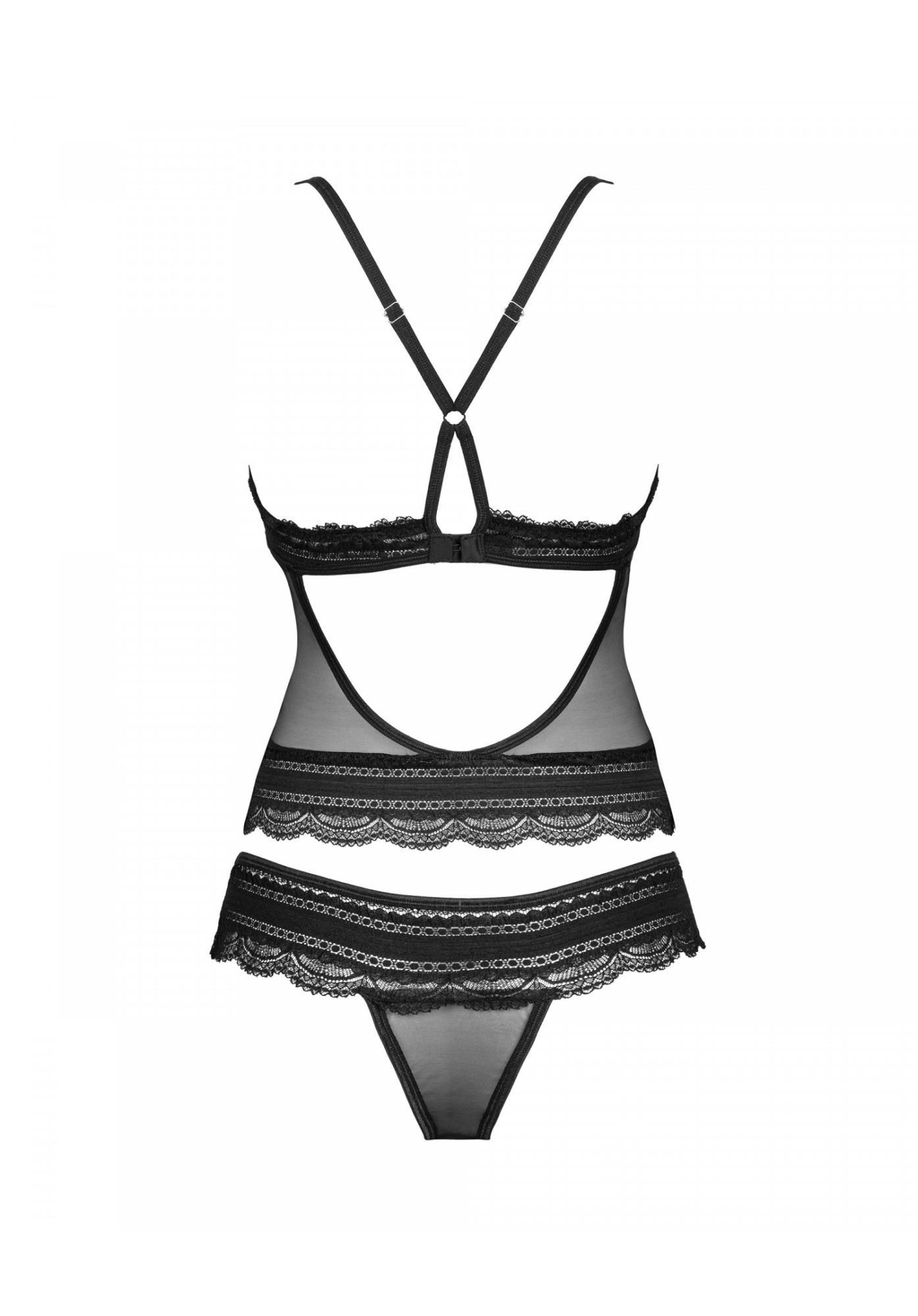 Комплект белья Obsessive Ivannes, 2XL/3XL (черный)