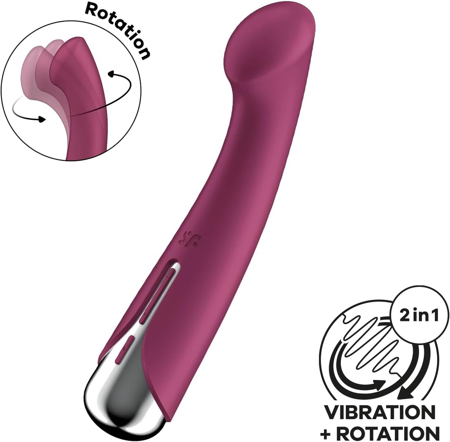 Вібратор Satisfyer Spinning G-Spot 1, 16,5 см (бордовий)