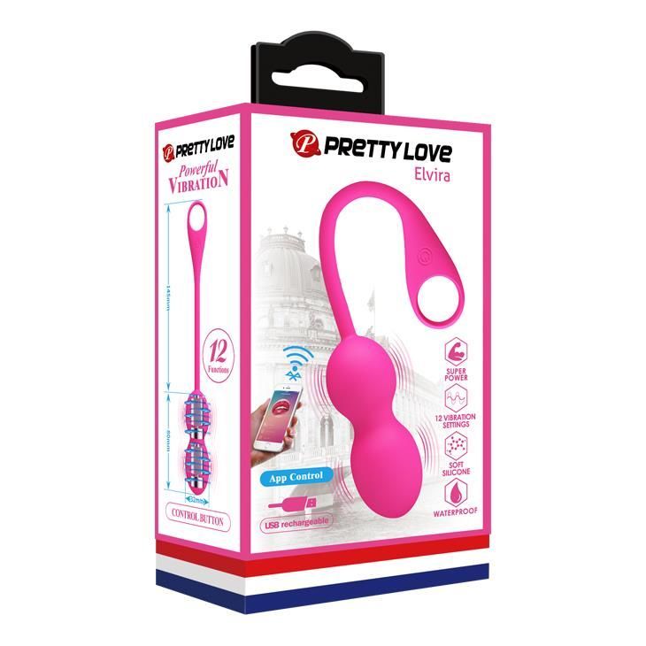 Вагинальные шарики Pretty Love Elvira, 14,5 см (розовый)