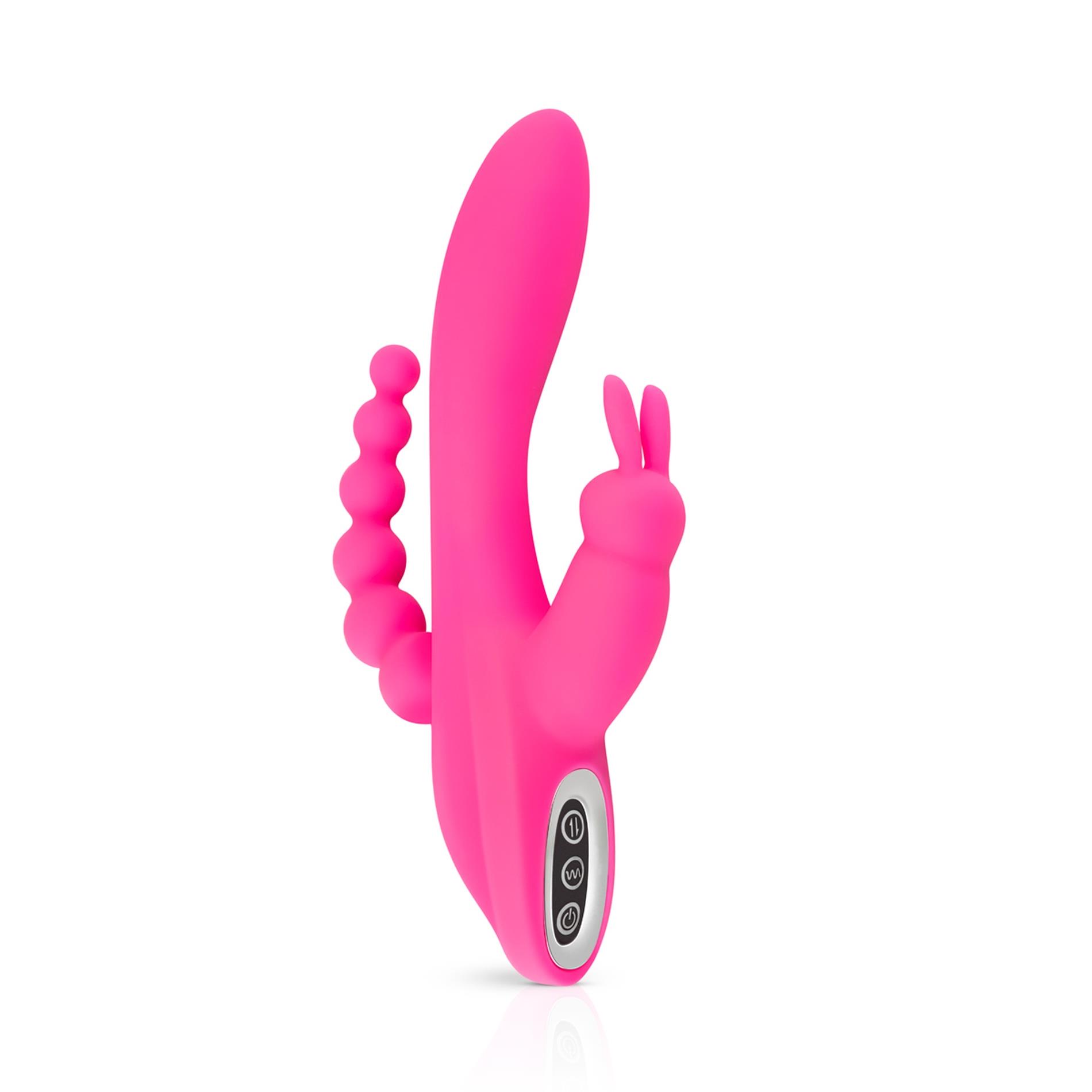 Вибратор-кролик Teazers Double Rabbit, 21 см (розовый)