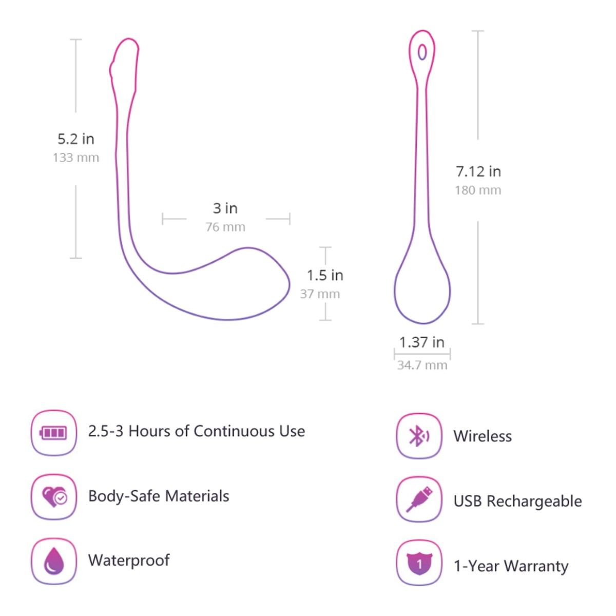 Wibrujące jajko Lovense Lush 2, 18 cm (różowy)
