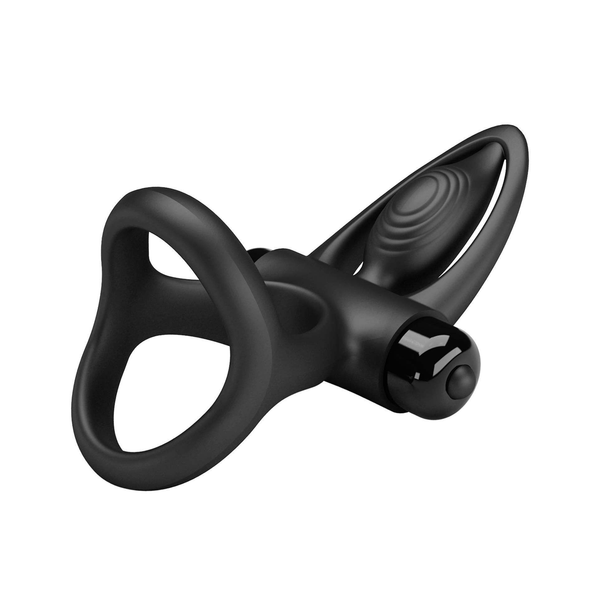 Эрекционное кольцо Pretty Love Vibration Cock Ring, 9,9 см (черный)