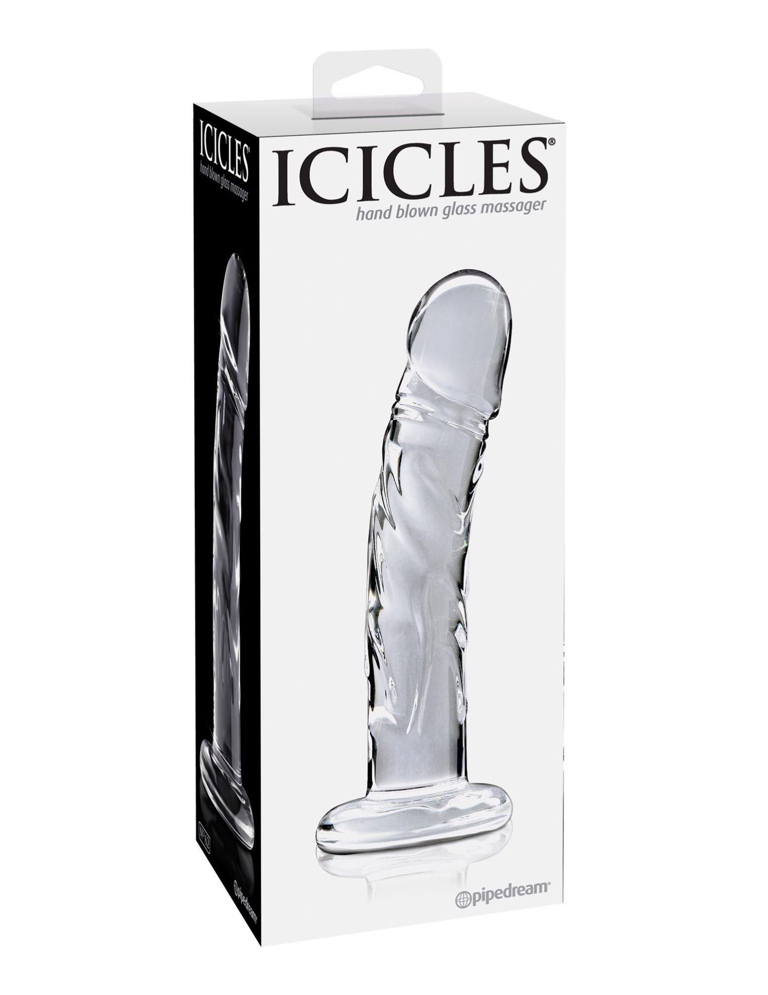 Фаллоимитатор стеклянный Pipedream Icicles No.62, 16,5 см (прозрачный)