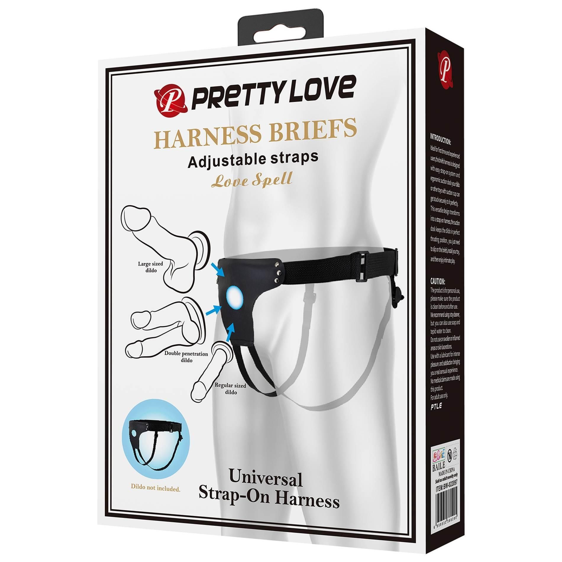 Трусики для страпона Pretty Love Harness Briefs Straps Love Spell (черный)