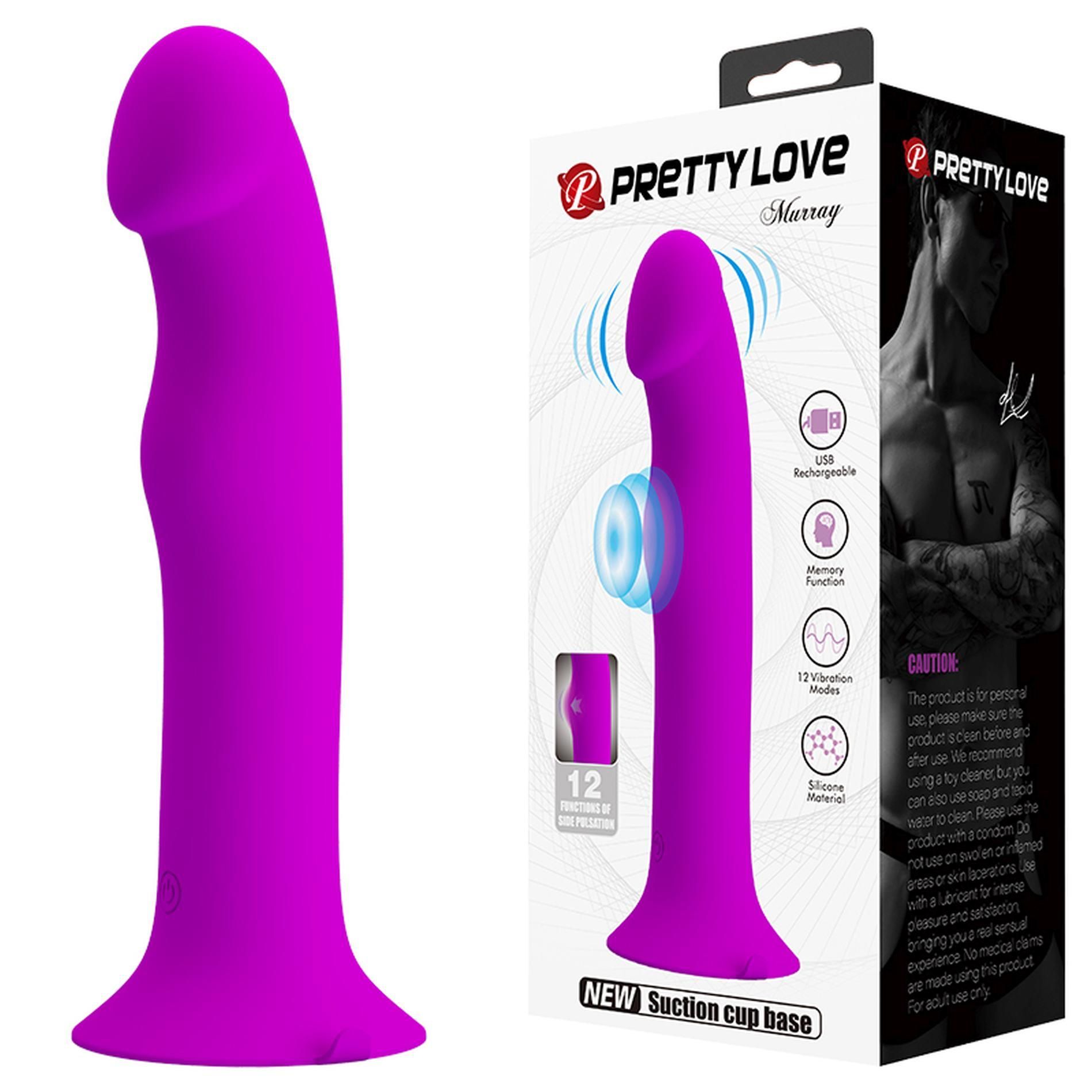 Фаллоимитатор Pretty Love Murray Dildo with Vibration, 19 см (фиолетовый)