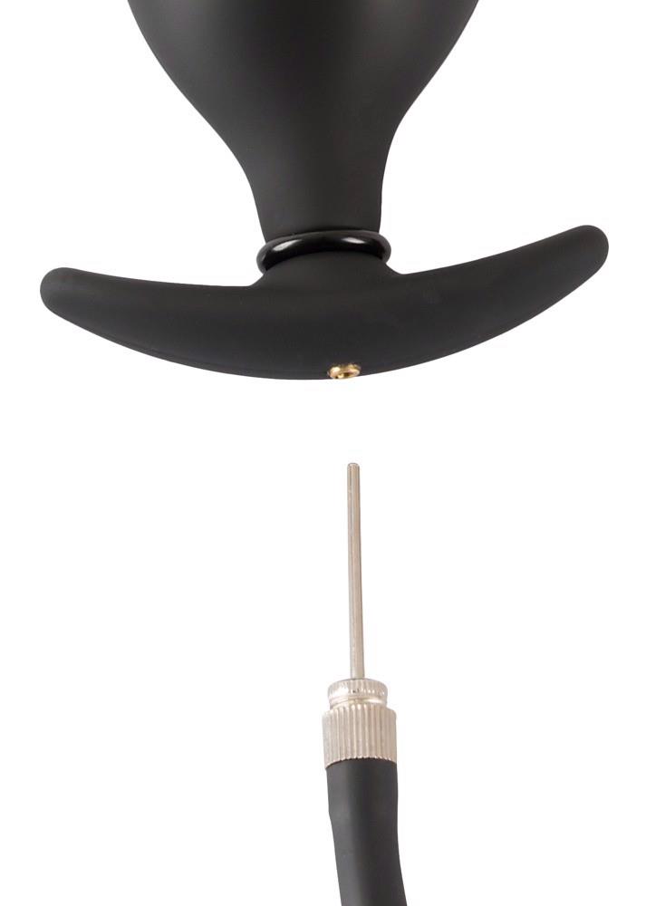 Korek analny Inflatable Plug, 8 cm (czarny