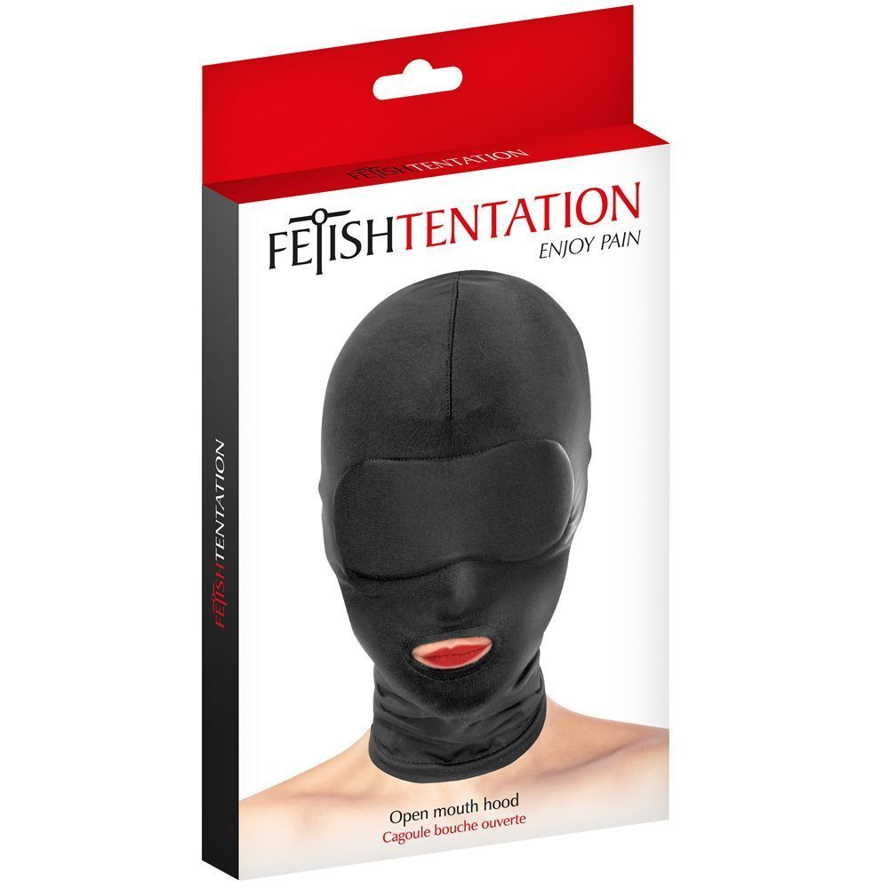 БДСМ-маска Fetish Tentation Open Mouth Hood (черный)