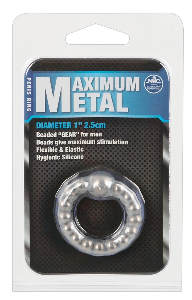 Эрекционное кольцо Maximum Metal, 2.5 см (белый)