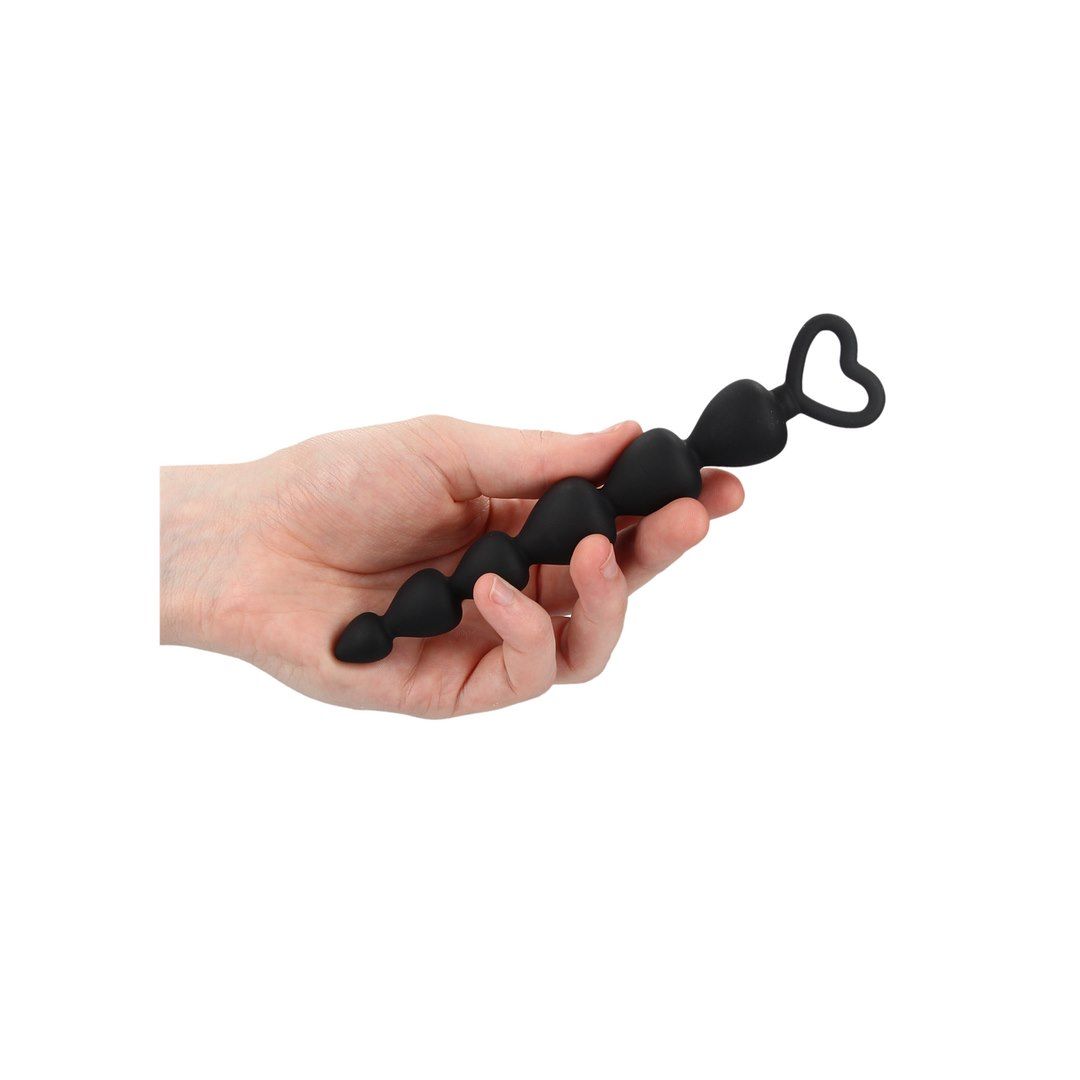 Анальні намистини ShotsToys Silicone Anal Beads, 17.5 см (чорний)