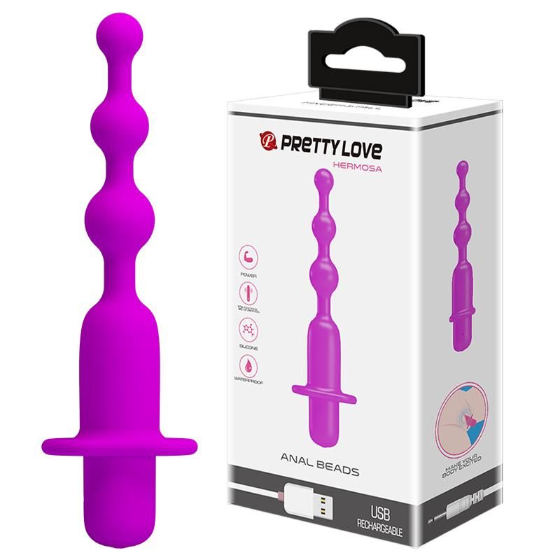 Анальна пробка Pretty Love Hermosa Anal Beads, 13,7 см (фіолетовий)