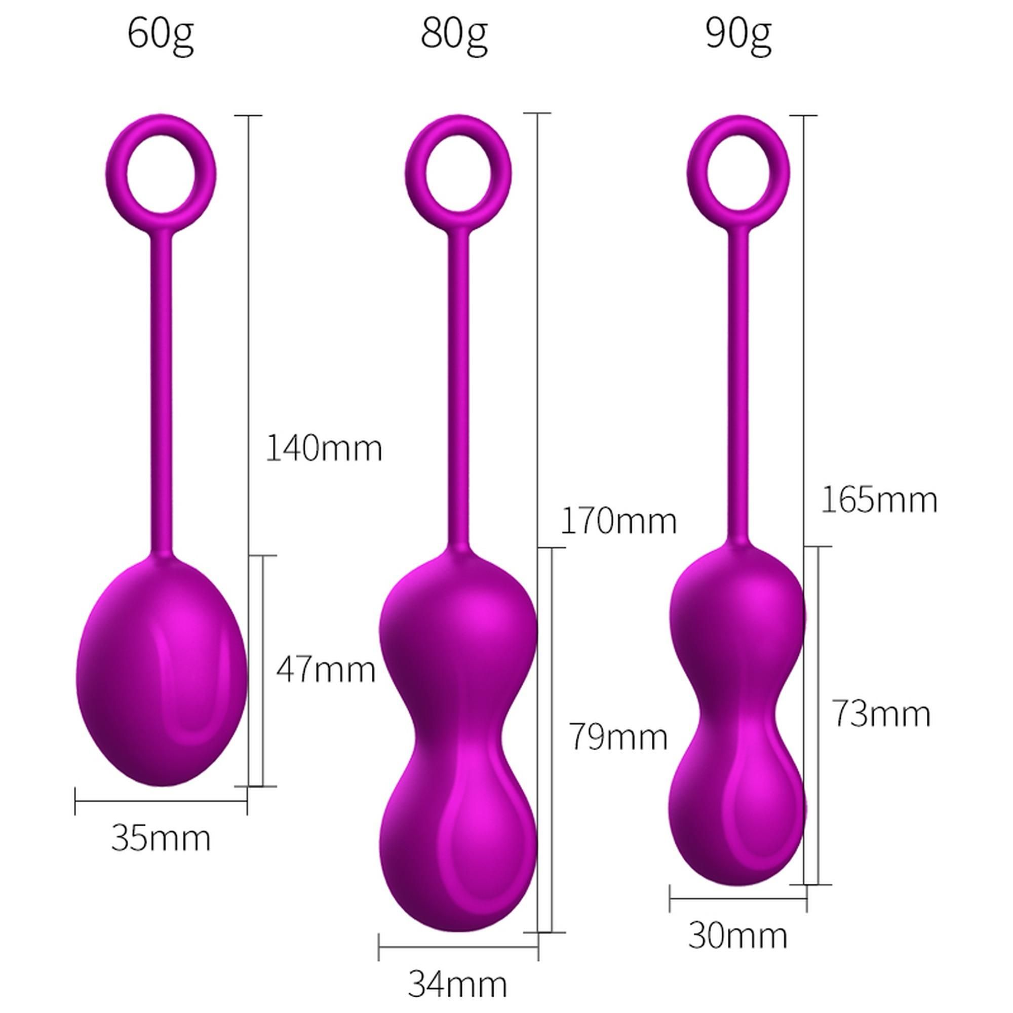 Набор вагинальных шариков Foxshow Kegel Balls Set, 3 шт (фиолетовый)