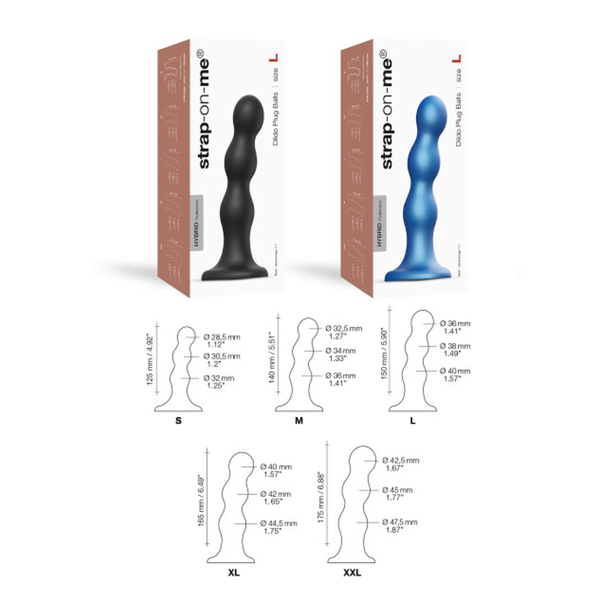 Фаллоимитатор Strap-on-me Balls, 18 см (голубой)