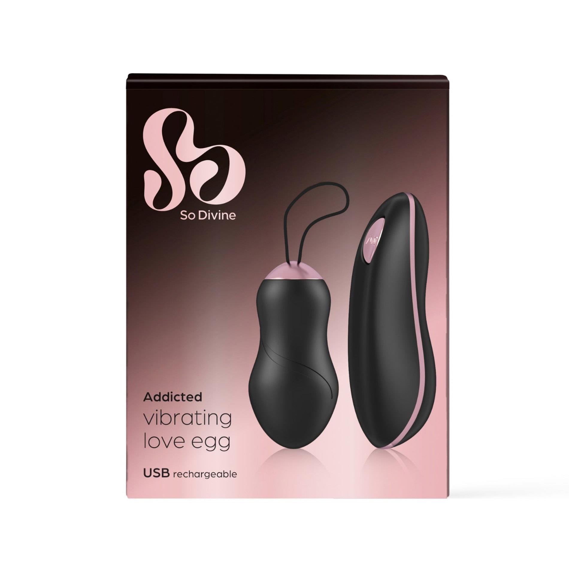 Виброяйцо So Divine Addicted Love Egg, 7 см (черный)