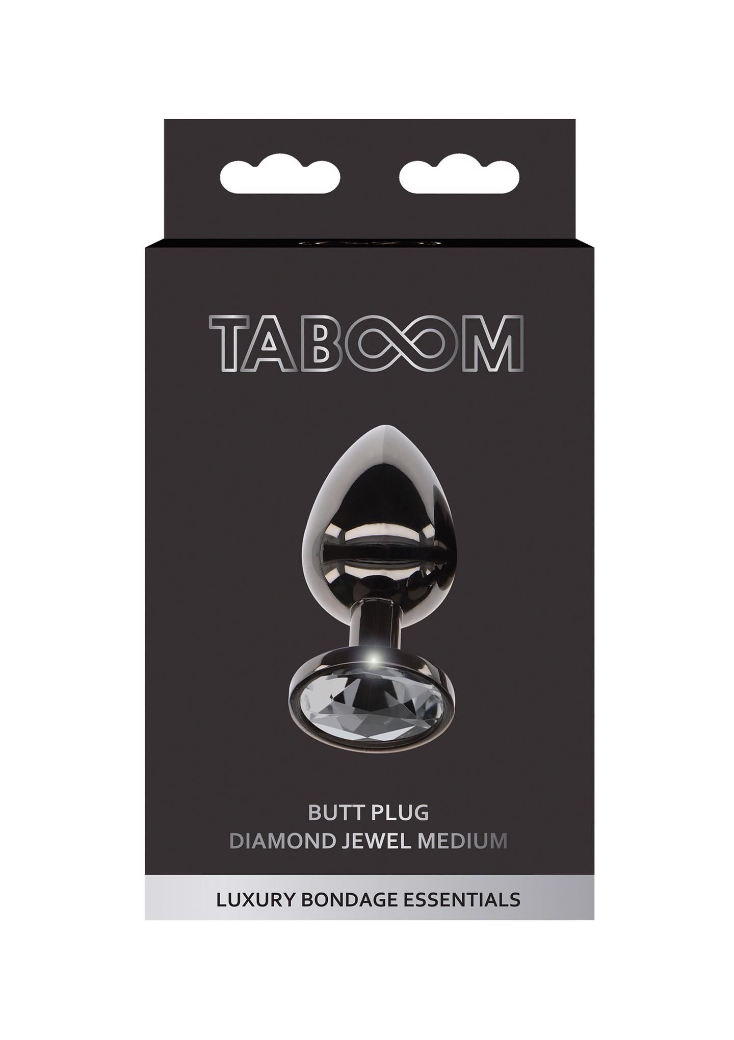 Анальна пробка Taboom Butt Plug With Diamond Jewel M, 8,5 см (чорний)