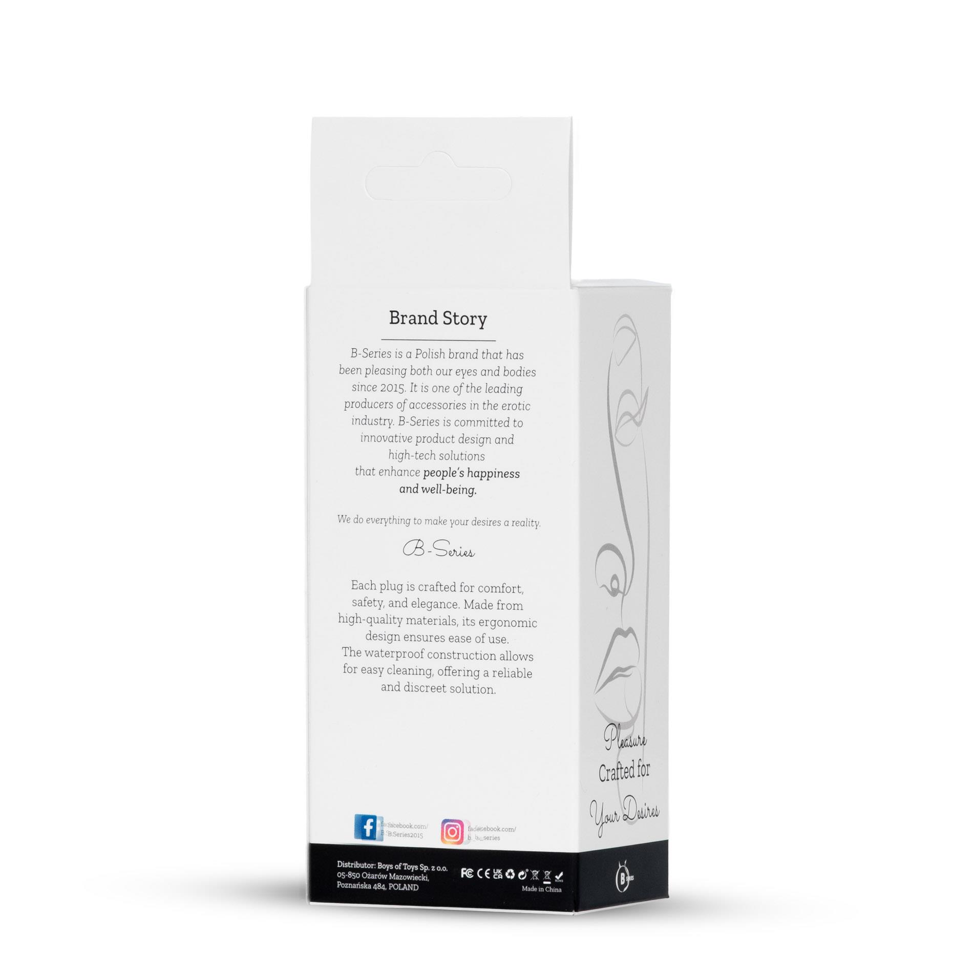 Korek analny B-Series HeavyFun Dark Silver, 9.5 cm (fioletowy)