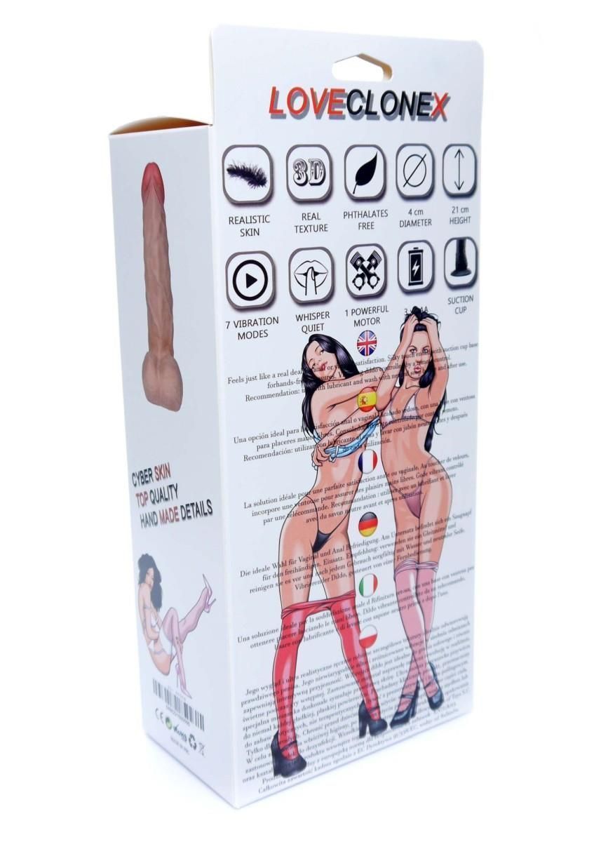 Vibrator B - Series Real AchiIles-Loveclonex 7,5", 21 cm (w kolorze cielistym)