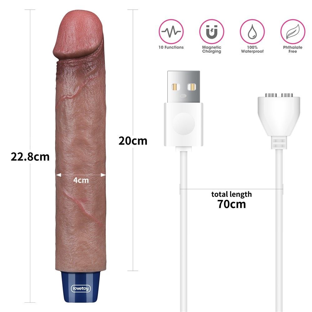 Вибратор Lovetoy Real Softee 9" Platinum Silicone, 22.8 см (коричневый)
