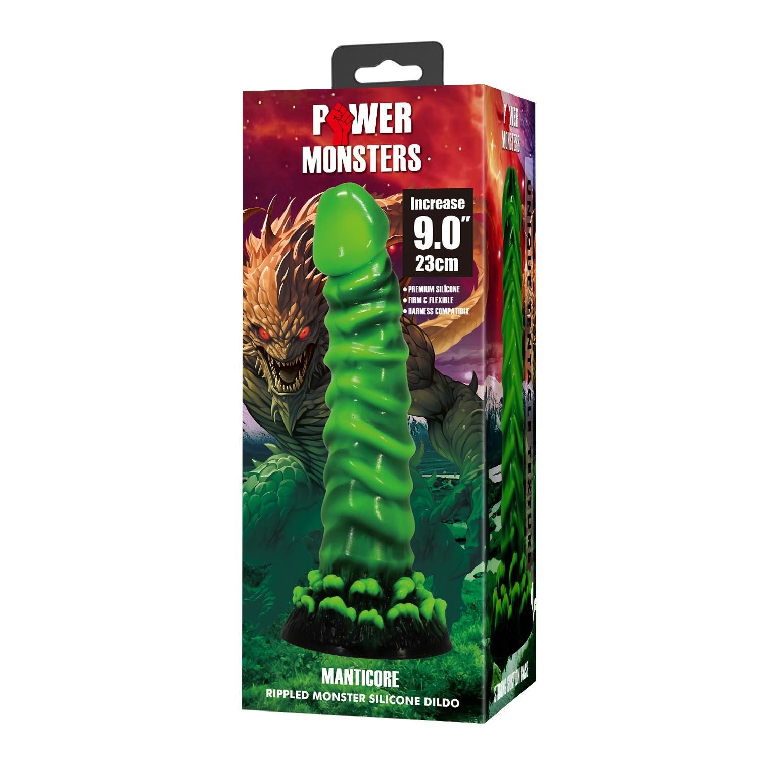 Фаллоимитатор Power Monsters Manticore, 23 см (зеленый)