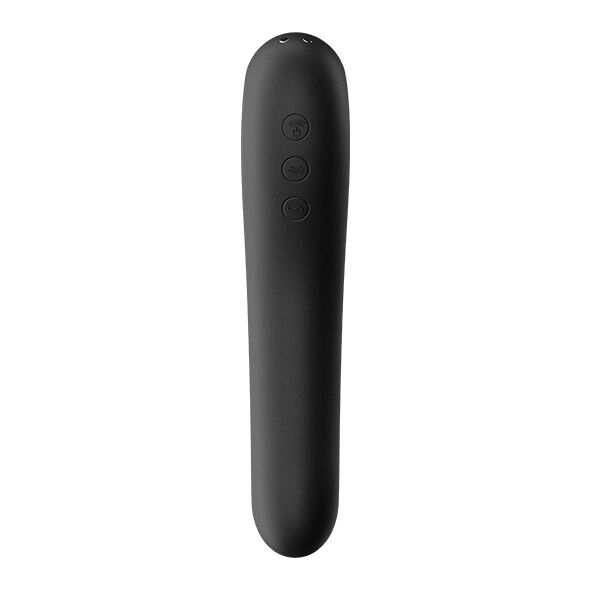 Вакуумный стимулятор клитора с вибрацией Satisfyer Dual Kiss (черный)