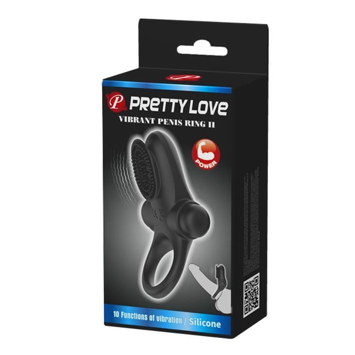 Эрекционное кольцо Pretty Love Vibrant Penis Ring II, 8,6 см (черный)