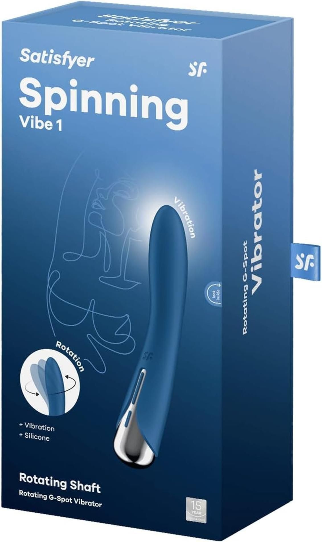 Вібратор Satisfyer Spinning Vibe 1, 17,5 см (синій)