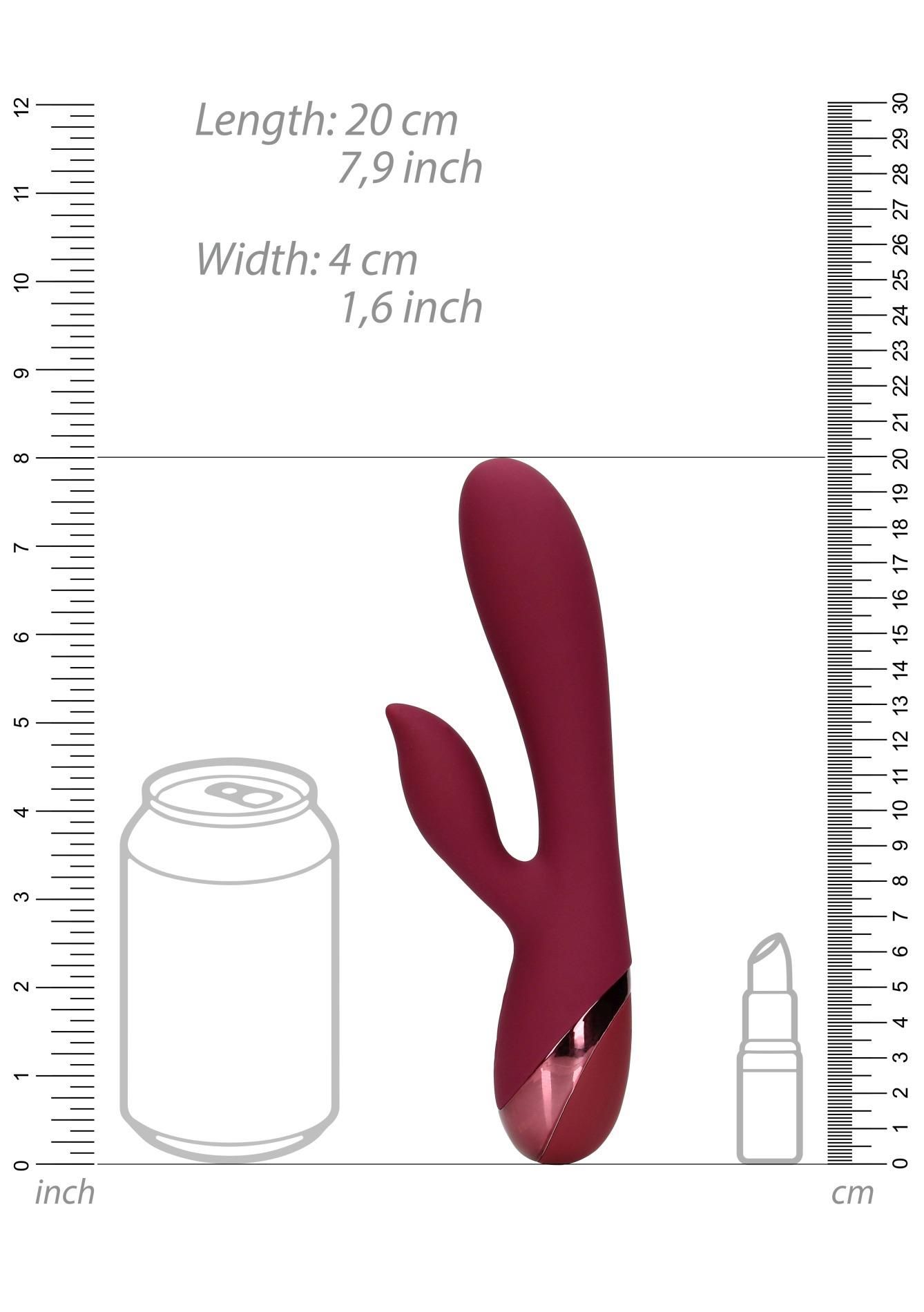 Вибратор-кролик Loveline Smooth Silicone Rabbit, 20 см (вишневый)