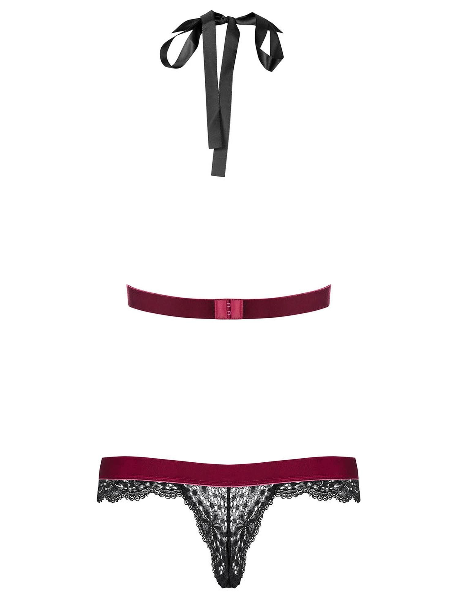 Кружевной боди Obsessive Rossita, S/M (черный)