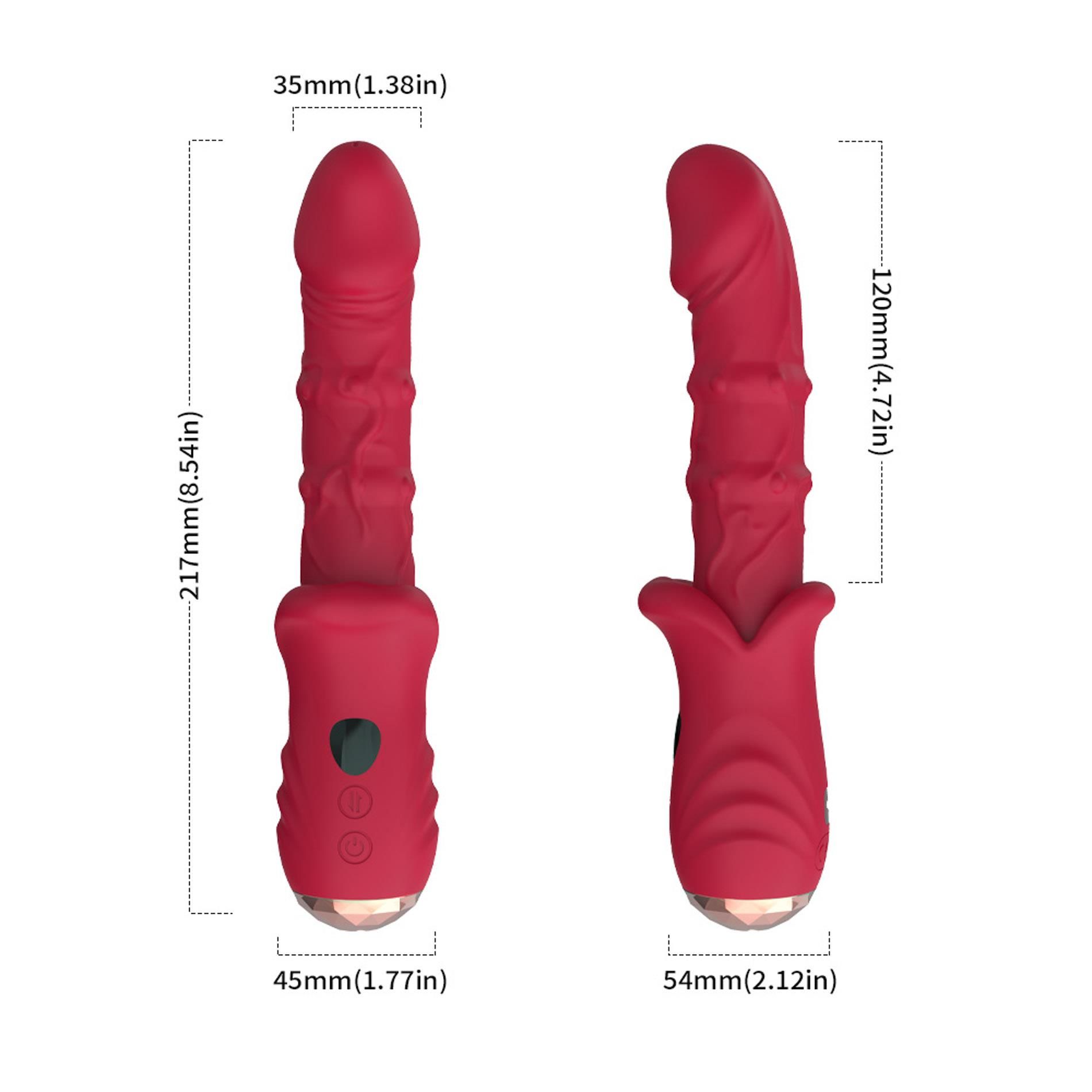 Wibrator B-Series Joy Dick Red, 21.7 cm (czerwony)