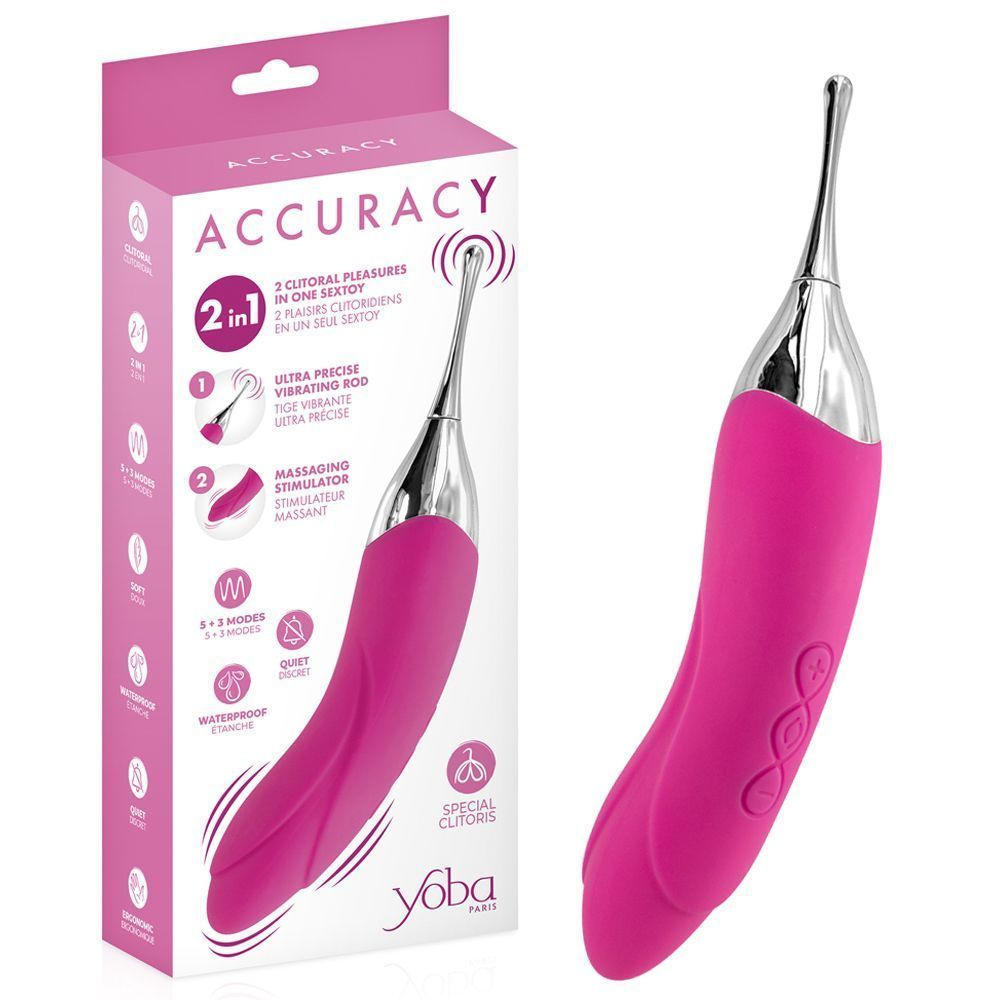 Вибратор Yoba Paris Accuracy 2in1, 18.3 см (розовый)