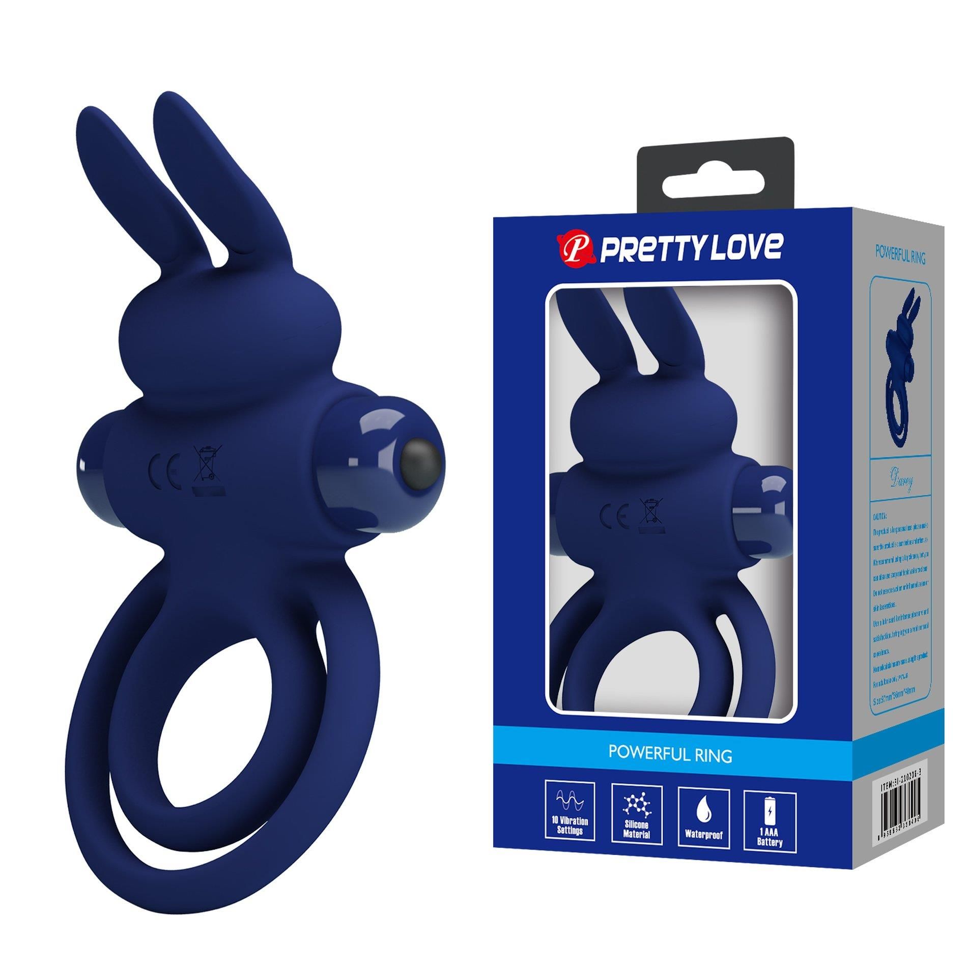 Виброкольцо Pretty Love Powerful Ring, 9,7 см (синий)
