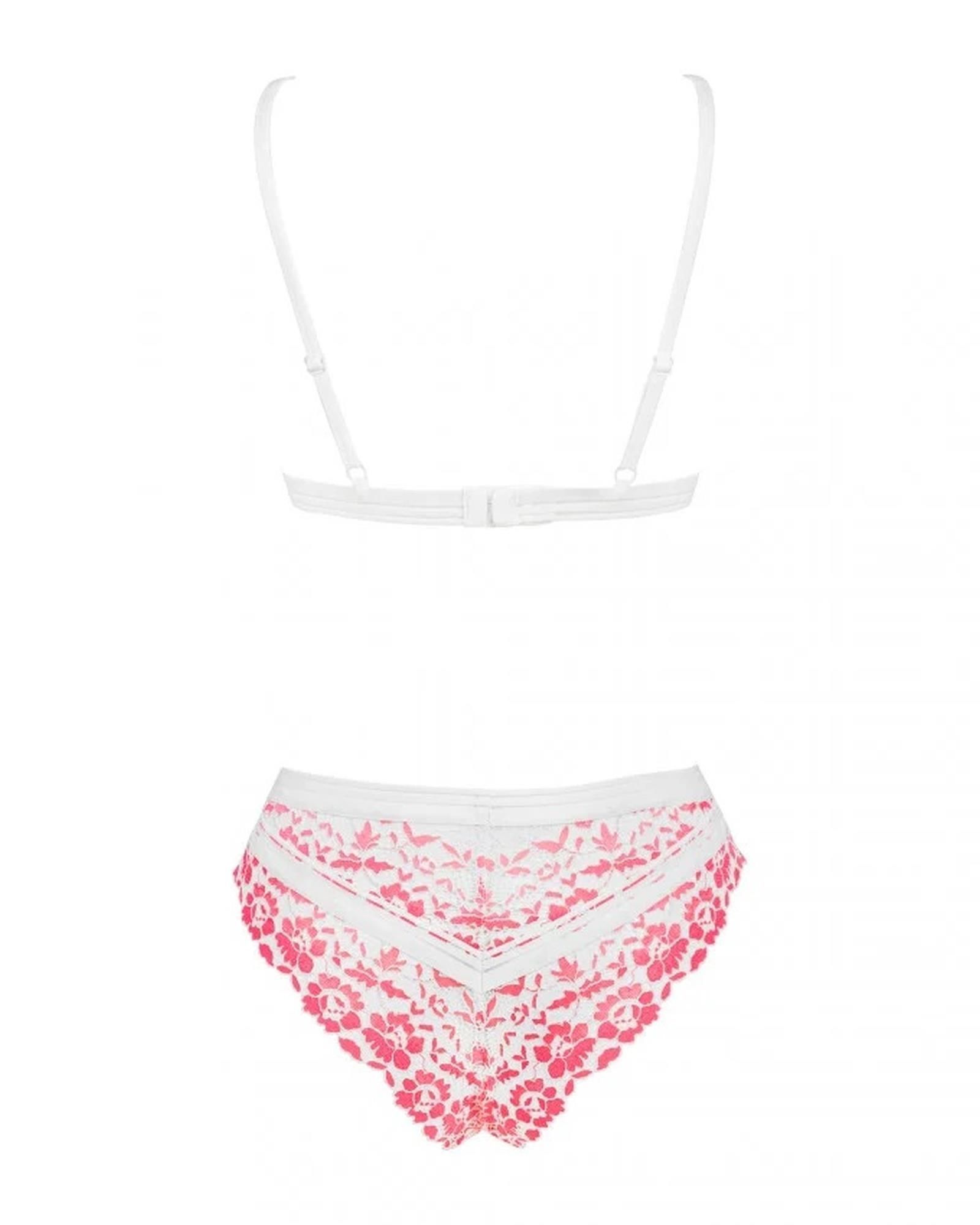 Комплект белья Obsessive Bloomys, L/XL (розовый)