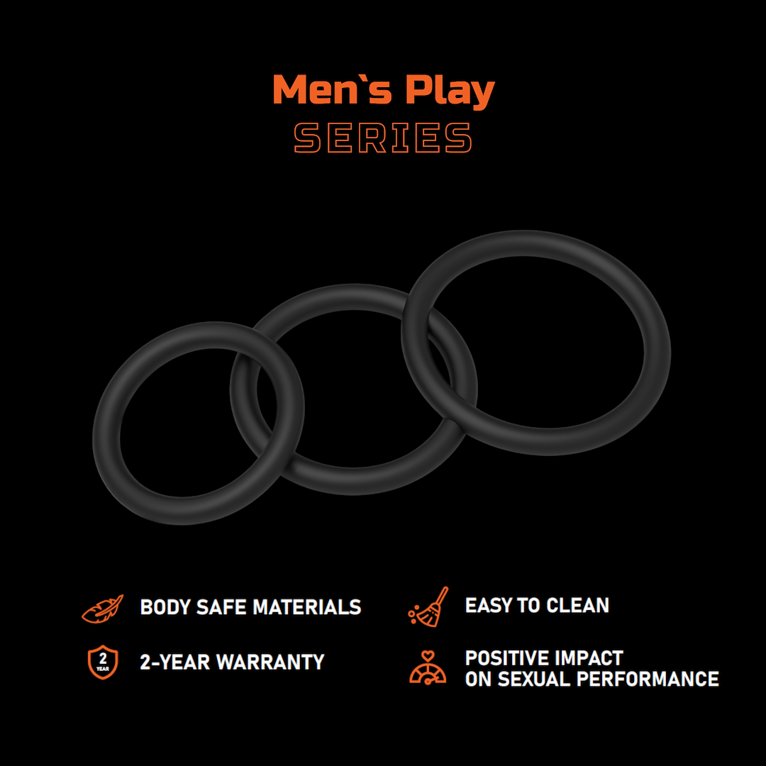 Набор эрекционных колец Erospace Men’s Play B7, 3 шт (черный)