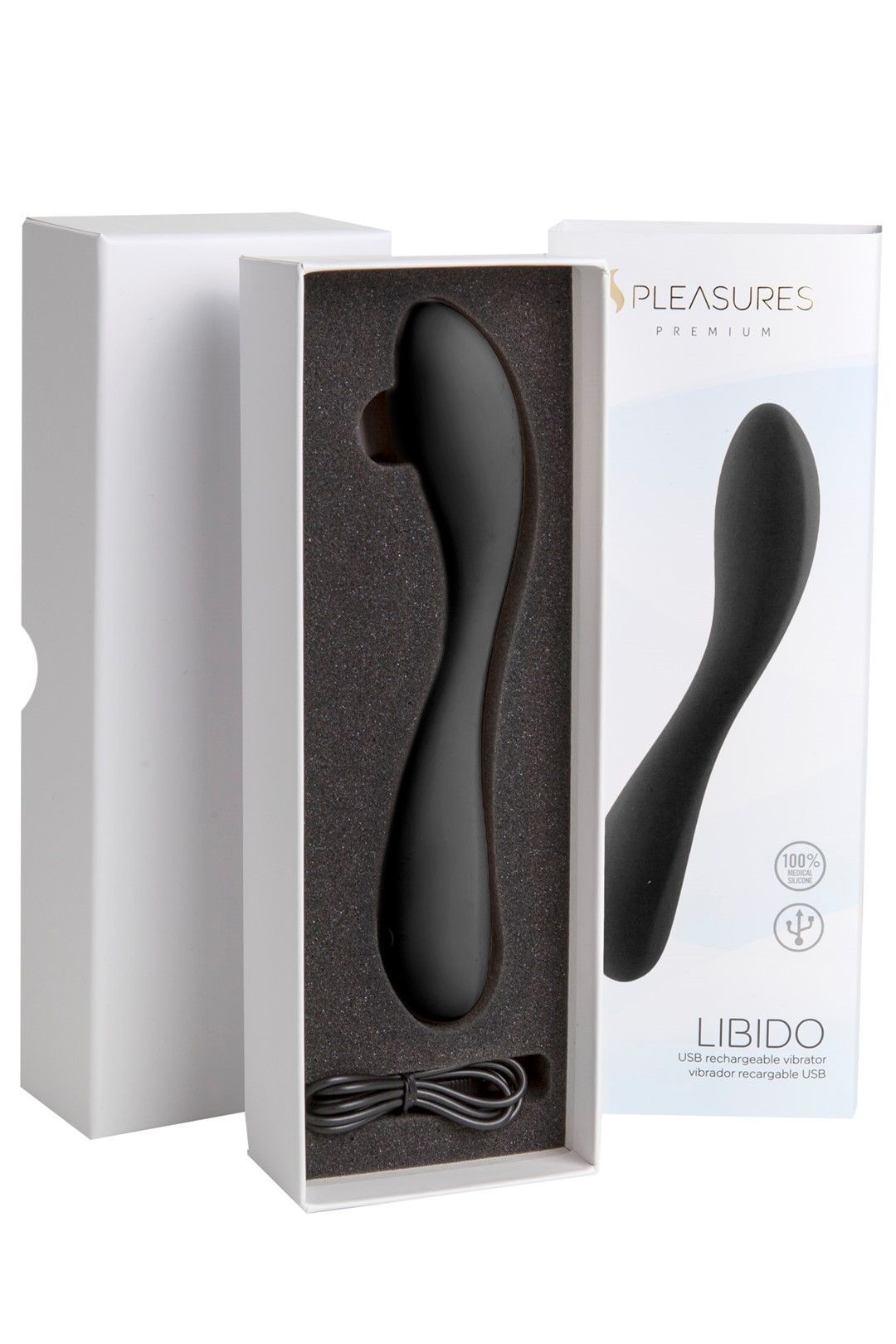 Вибратор Pleasures Premium Libido, 19,5 см (черный)