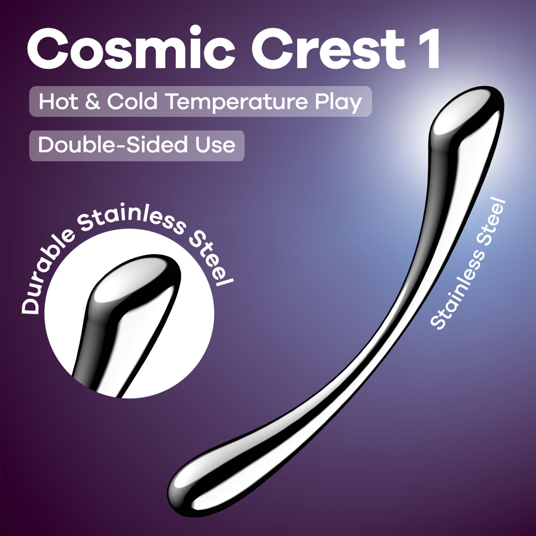 Фаллоимитатор Satisfyer Cosmic Crest 1, 24 см (серебристый)