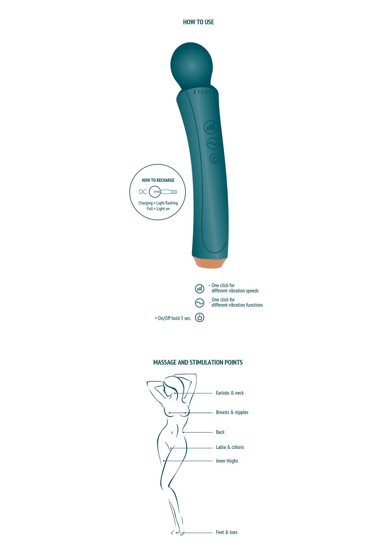 Вибромассажер Xocoon The Curved Wand, 27 см (зеленый)