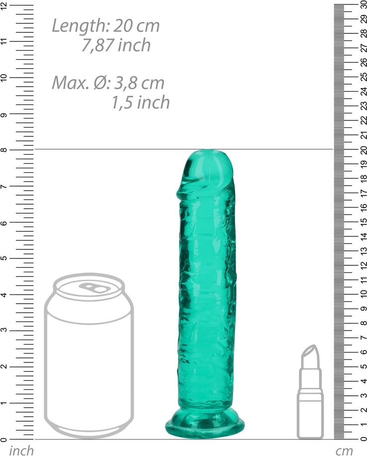 Dildo RealRock Realistic with Suction 7'', 20 cm (zielony)