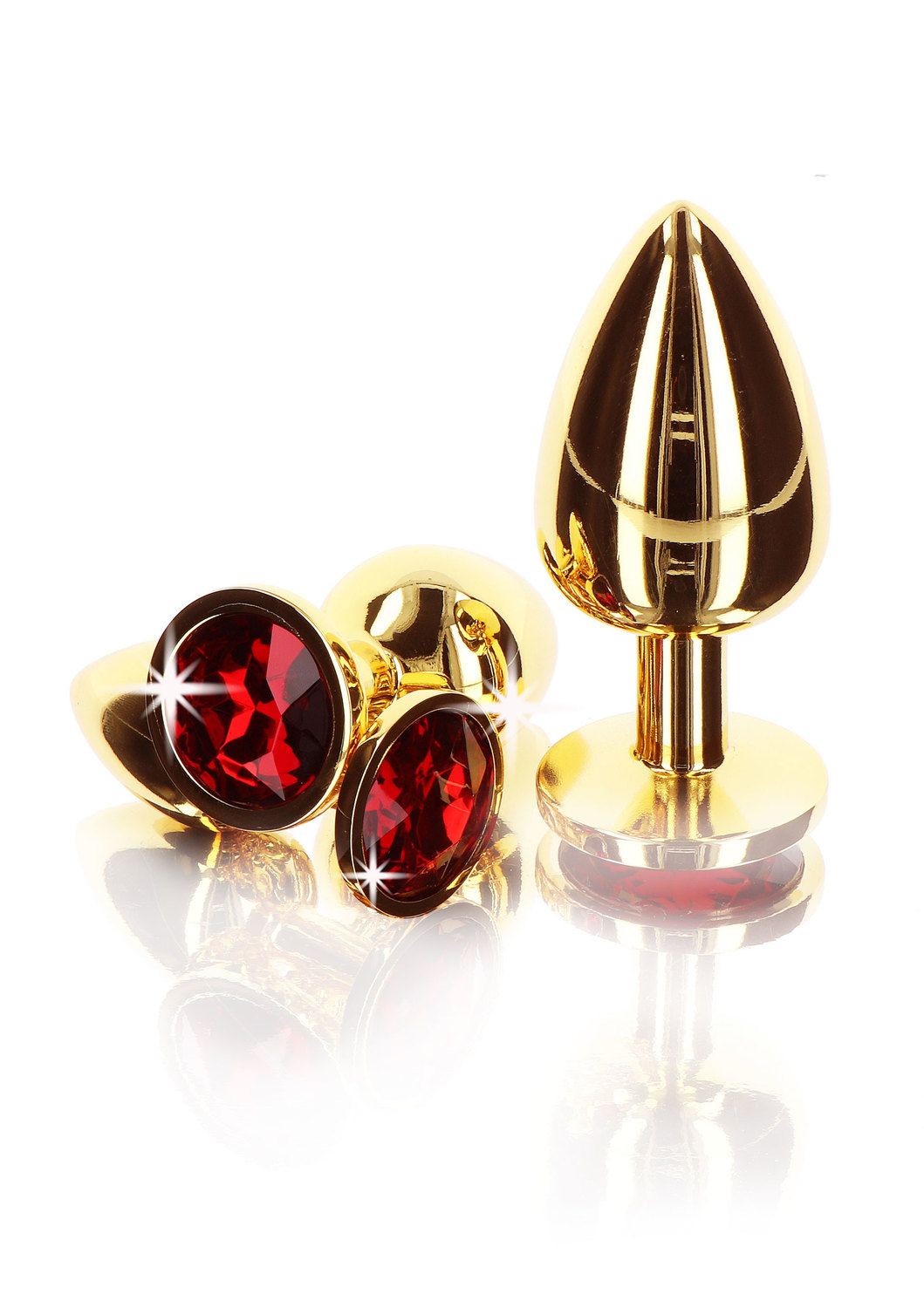 Taboom Butt Plug With Diamond Jewel S - Korek analny, Czerwony, 7 cm