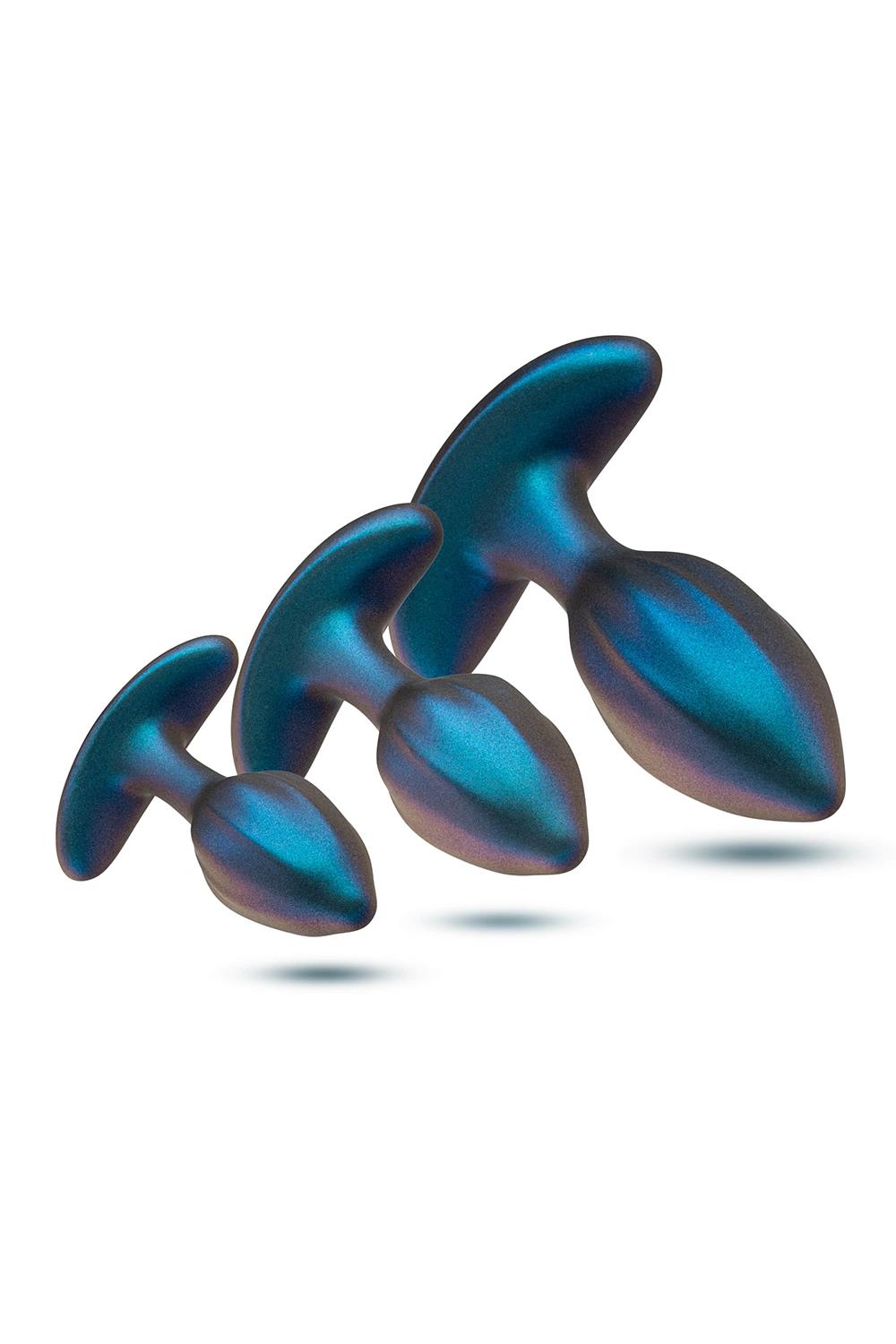 Zestaw korków analnych Anal Adventures Matrix Cosmos Plug Kit, 3 szt (niebieski)