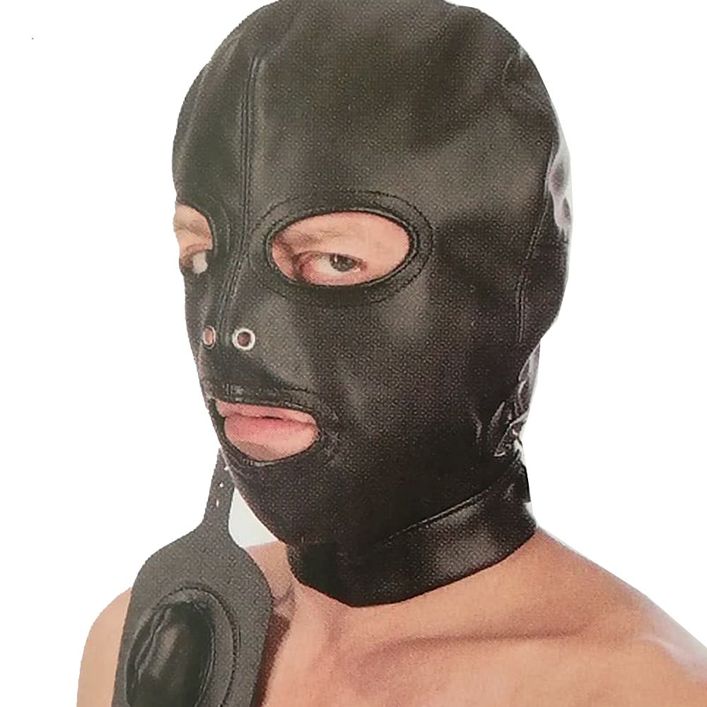 Маска Fetish Tentation Enjoy Pain BDSM Hood With Gag, черный