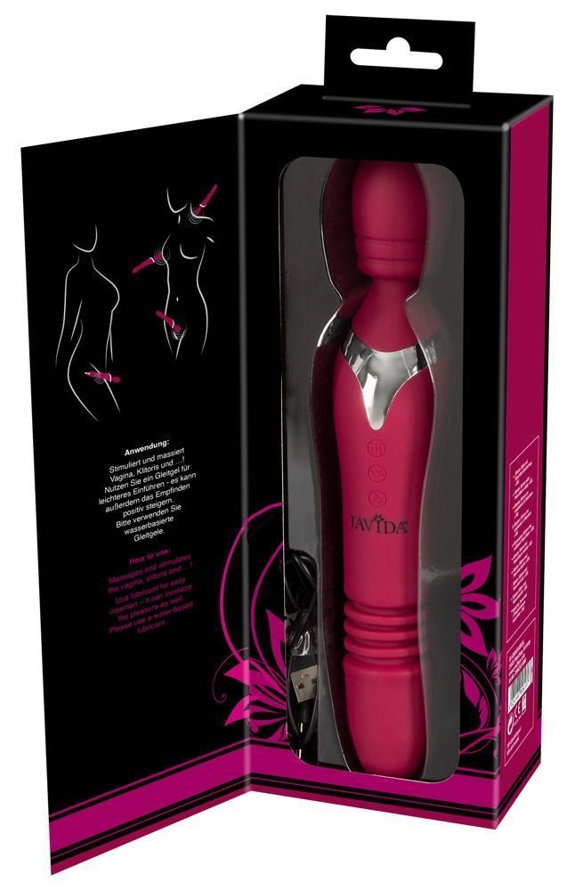 Вибратор Javida Warming & Thrusting Vibe, 27 см (розовый)