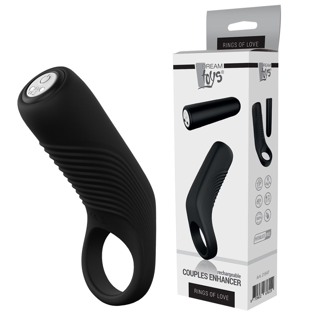 Виброкольцо Dream Toys Couples Enhancer, 9.7 см (черный)