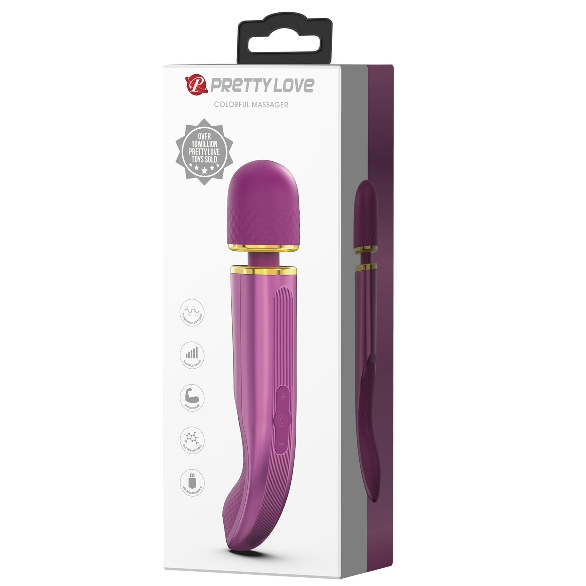 Вибромассажер Pretty Love Colorful Massager, 24 см (фиолетовый)