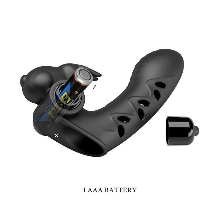 Nasadka na palec z wibracją Pretty Love Vance, 10,3 cm (czarny)