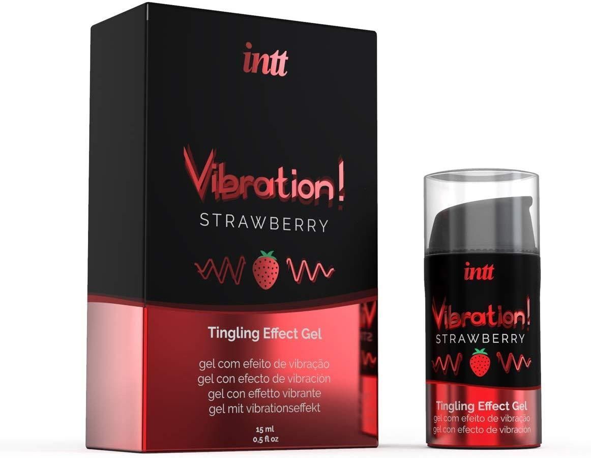 Wibrator w płynie Intt Vibration truskawka, 15 ml