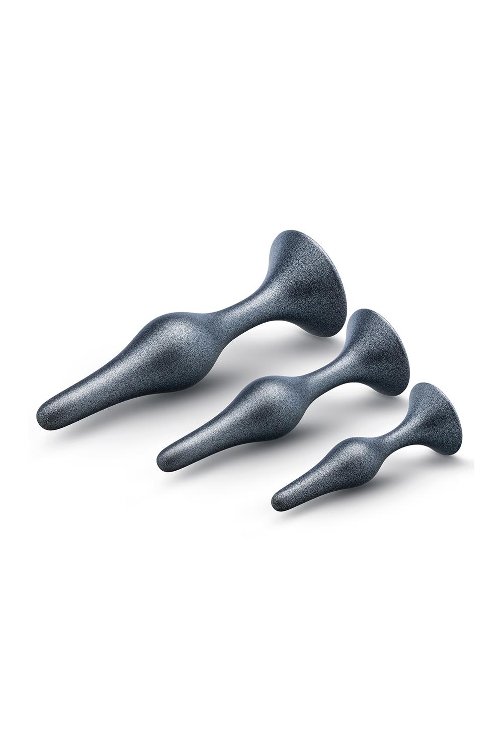 Zestaw korków analnych Anal Adventures Matrix Genesis Plug Kit, 3 szt. (szary)